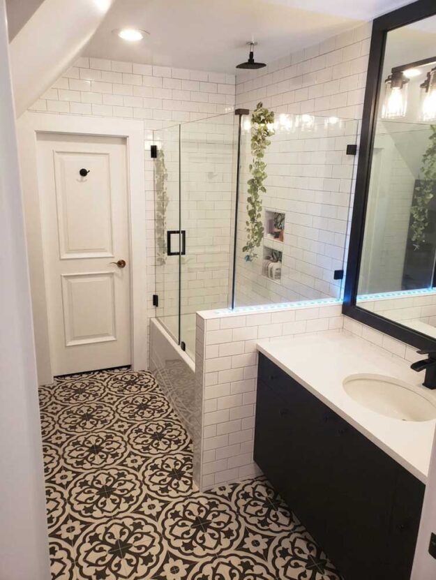 bathroom floor and wall