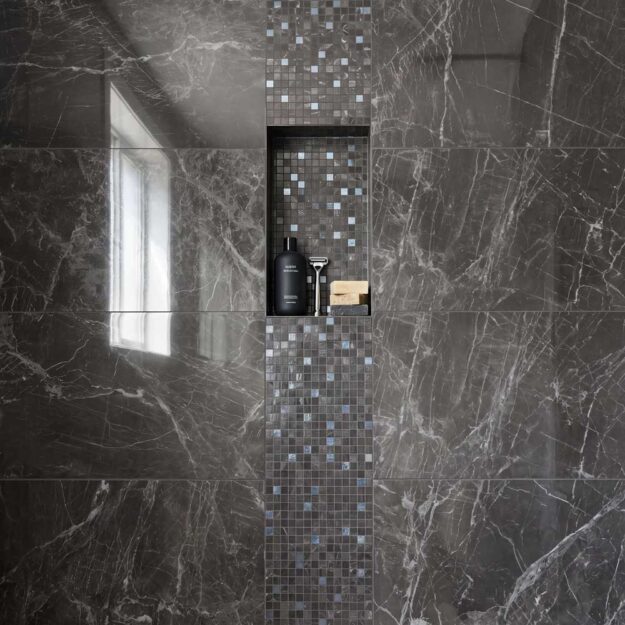 Black Shower Tile by Quinmor Tile in Langley, BC