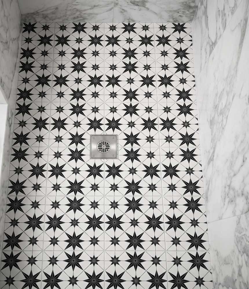 Beautiful Shower Tile Design by Quinmor Tile